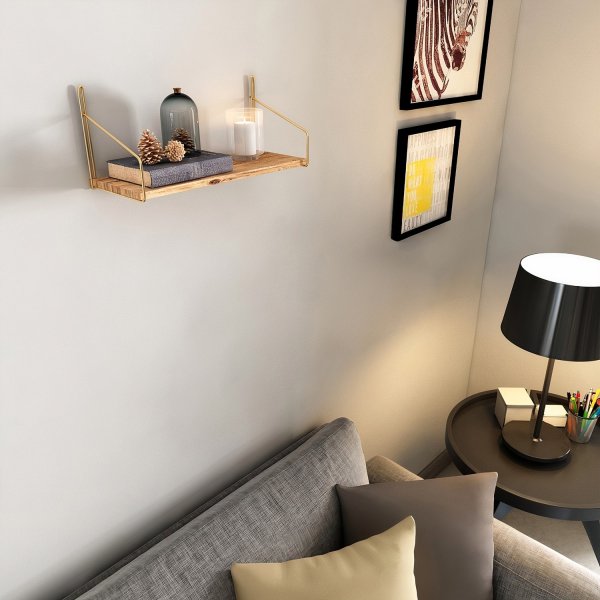 Duverney vgghylla - Guld/brun