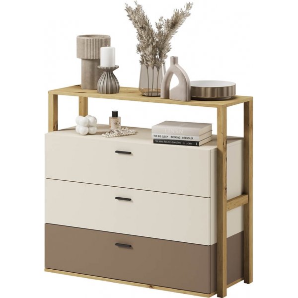 Lenny ladekast - Ambachtelijk eiken/beige/truffel Lenny ladekast - Ambachtelijk eiken/beige/truffel