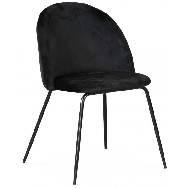 Plaza velvet stol - Svart sammet
