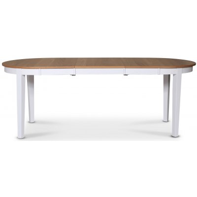 Fr matgrupp; Ovalt matbord 160-210 cm - Vit / Oljad Ek med 6 st Danderyd No.16 matstolar Svart
