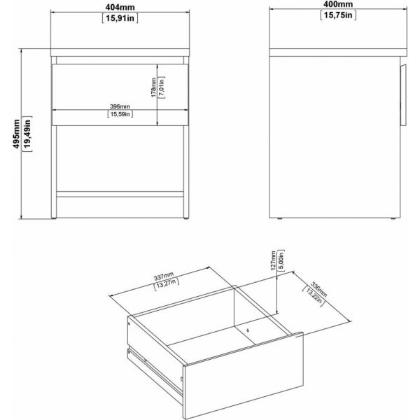 Naia sängbord 1 - Svart Naia sängbord 1 - Svart