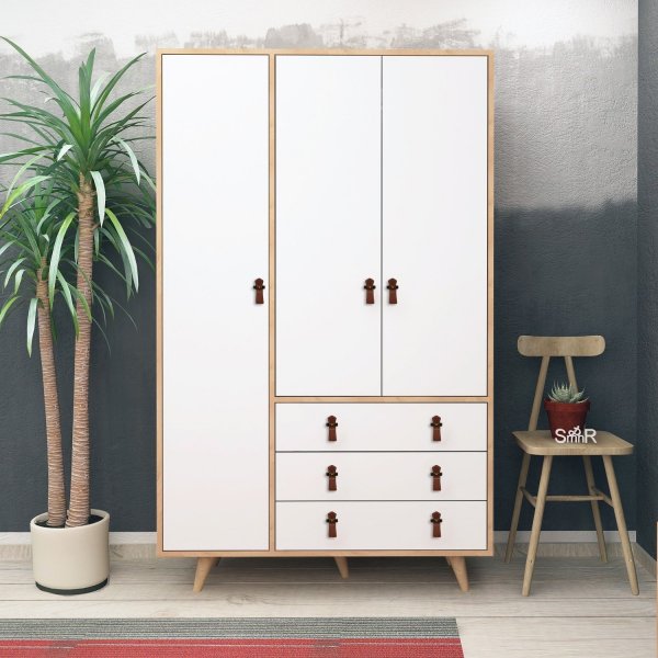 Armoire Musso 120x52x187 cm - Chêne/blanc Armoire Musso 120x52x187 cm - Chêne/blanc