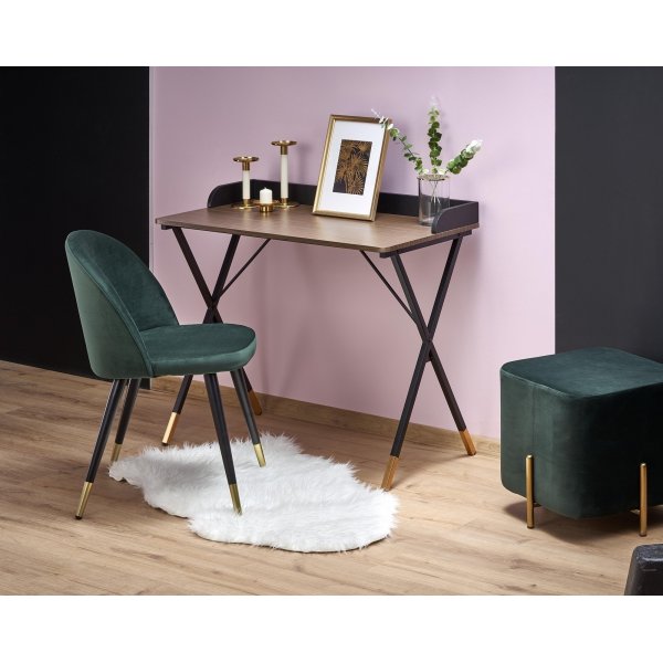 Lachlan skrivbord 90 x 50 cm - Valnöt/Svart/Mässing Lachlan skrivbord 90 x 50 cm - Valnöt/Svart/Mässing