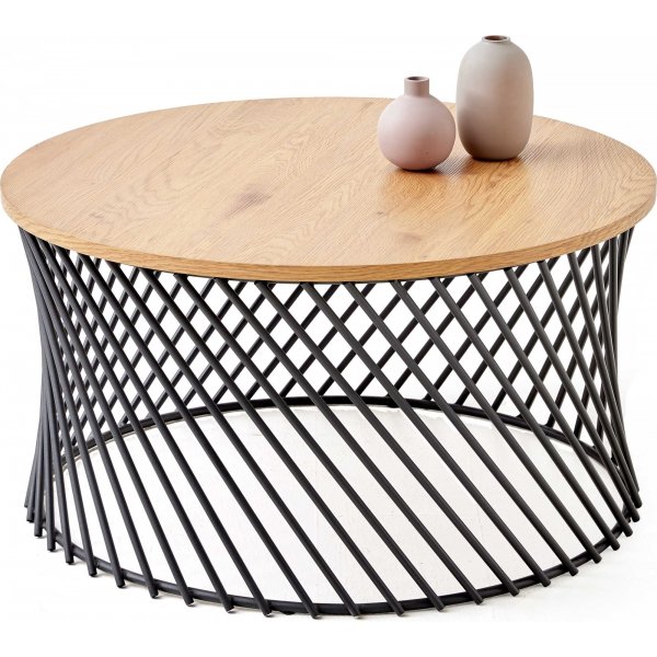 Table basse Kapitol Ø80 cm - Chêne/noir Table basse Kapitol Ø80 cm - Chêne/noir