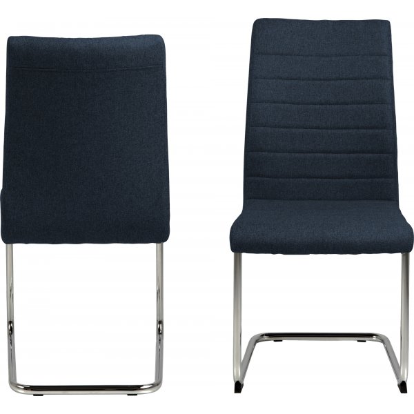 Chaise de salle à manger Moon - Bleu/chrome Chaise de salle à manger Moon - Bleu/chrome