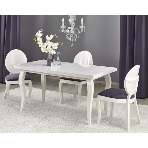 Table  manger extensible Lorens 160-240 cm - Blanc Haute Brillance