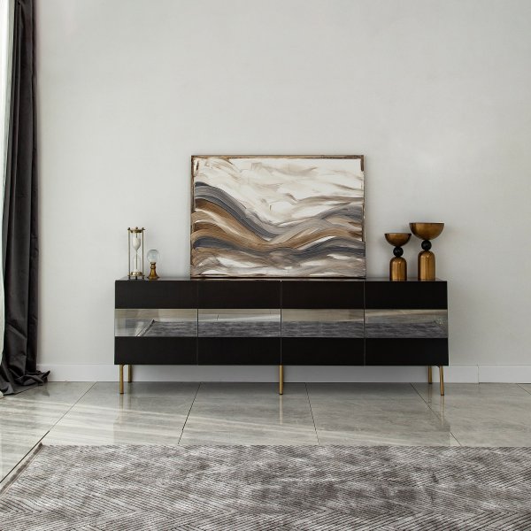 Banc média Leon - Or/noir Banc média Leon - Or/noir