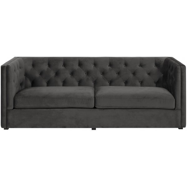 Chesterfield Milano 3-sits soffa i sammet - Gr