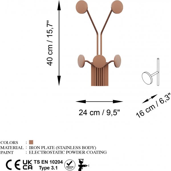 Giraffe kldhngare - Koppar