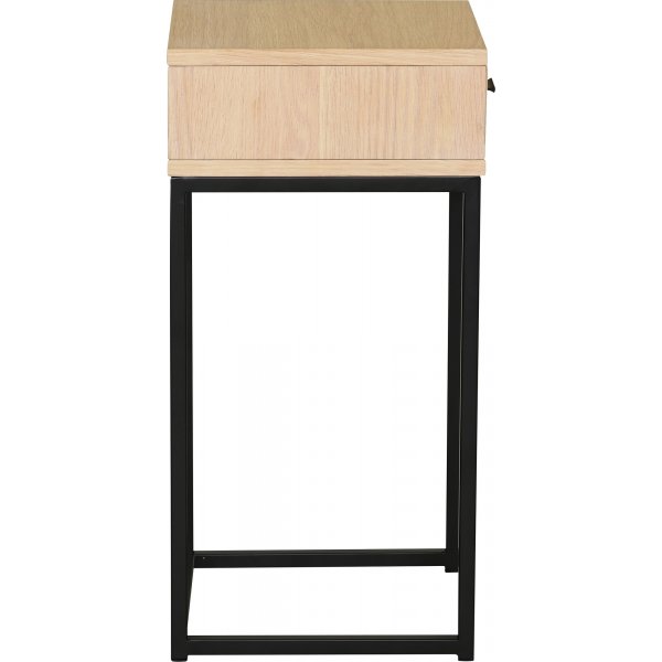 Regal sängbord H60 - Vitpigmenterad ekfanér/svart Regal sängbord H60 - Vitpigmenterad ekfanér/svart