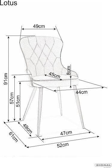 Chaise de salle à manger Lotus - Velours turquoise Chaise de salle à manger Lotus - Velours turquoise