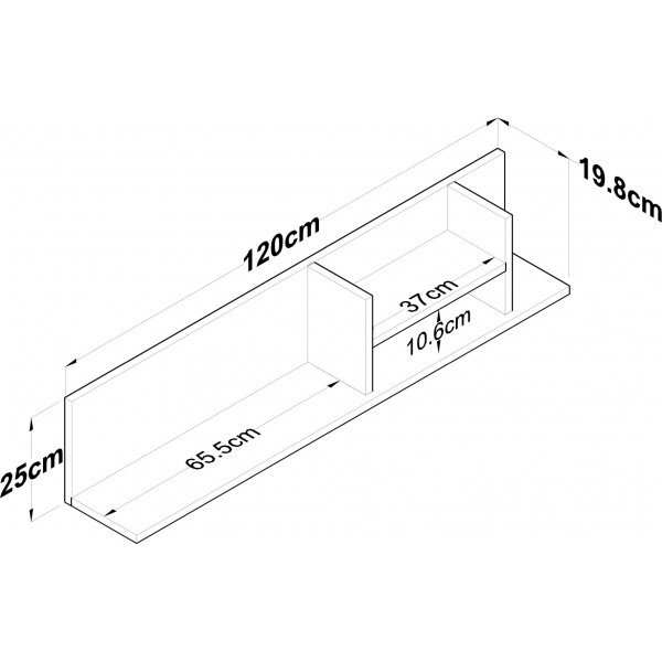 tagre murale Andreas - Blanc/noyer