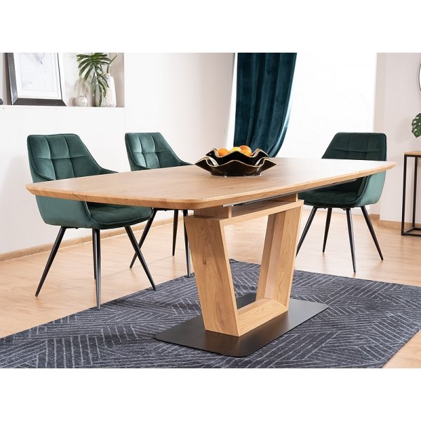 Table à manger Santiago 160-220 cm - Chêne/noir Table à manger Santiago 160-220 cm - Chêne/noir