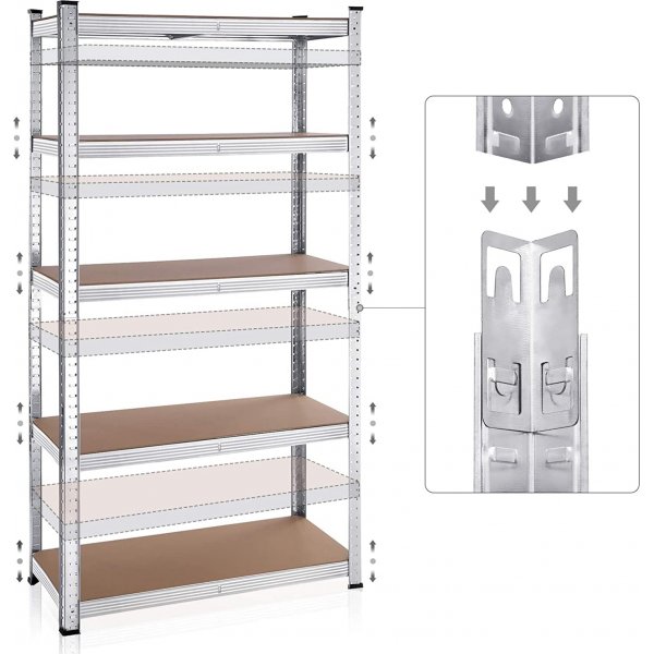 Étagère Galore 180 cm, lot de 2 - Argent/beige Étagère Galore 180 cm, lot de 2 - Argent/beige