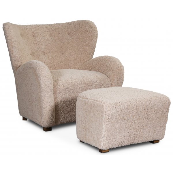 Fotpall beige Teddy Fotpall beige Teddy