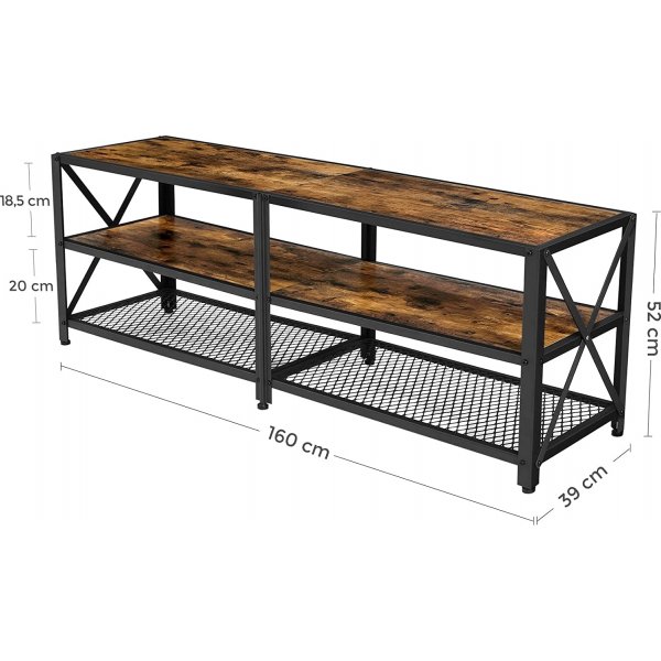 Banc multimédia Maksim 160 cm - Marron/noir Banc multimédia Maksim 160 cm - Marron/noir