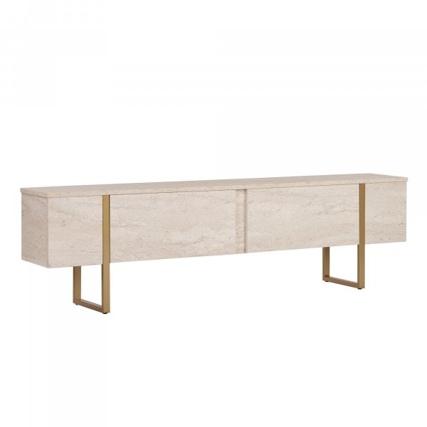 TV-b�nk Orost 180 cm - Travertin/guld