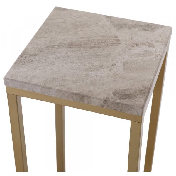 Accent s�ngbord/piedestal 65 - Matt m�ssing / beige