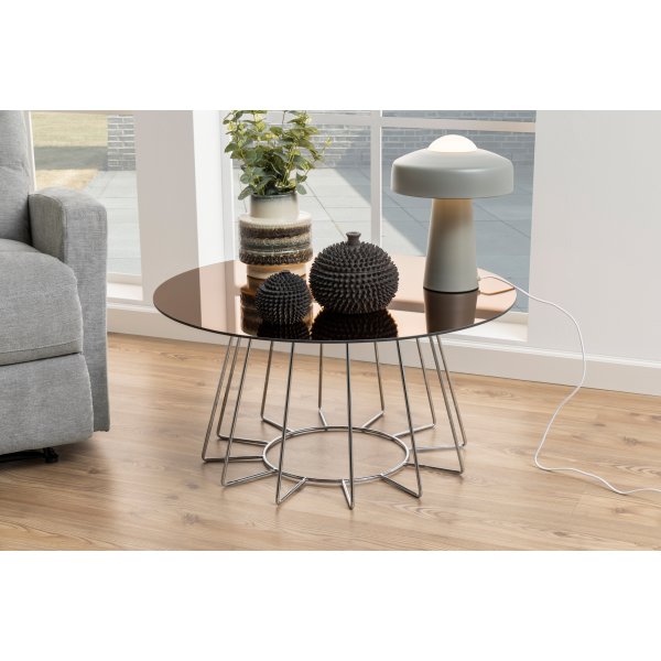 Table basse Casia 80 cm - Bronze/chrome