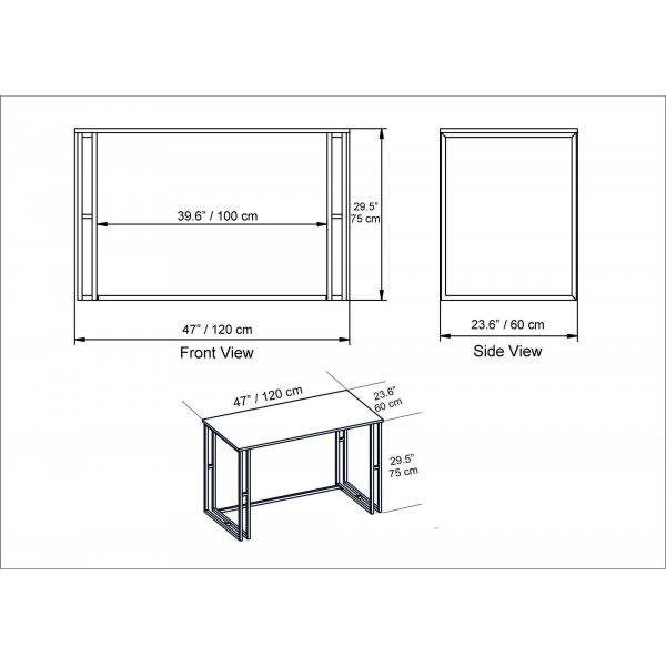 Alfa skrivbord 120x60 cm - Svart