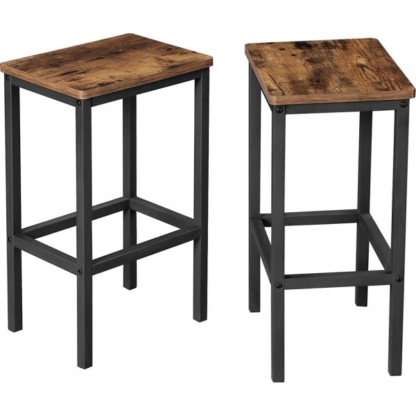 Tabouret de bar Gunnar, pack de 2 - Marron/noir Tabouret de bar Gunnar, pack de 2 - Marron/noir