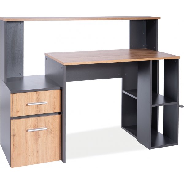 Boro skrivbord 147x53 cm - Wotan ek/antracit