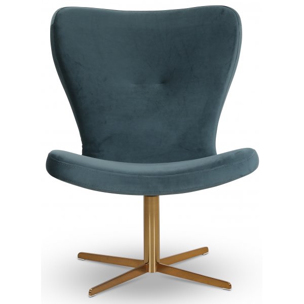 Tulpan designfåtölj - Petrol (Sammet) / Mässing + Textilvård för möbler Tulpan designfåtölj - Petrol (Sammet) / Mässing + Textilvård för möbler