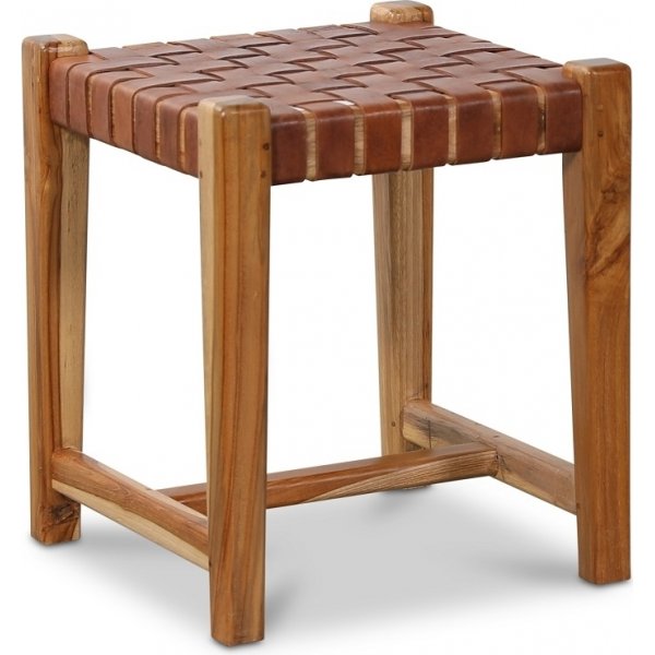 Fotpall Porto - Konjak / Teak + Flckborttagare fr mbler