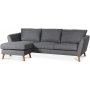 Country Divansoffa i grtt tyg vnster stlld + Mbeltassar