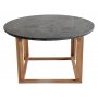Accent soffbord rund 85 - Svart Granit / Oljad ek