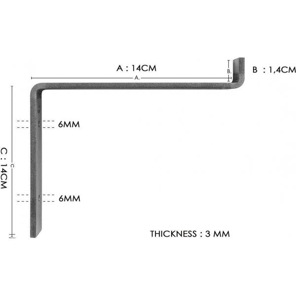 Lamba wandplank 4 - Zwart/walnoot