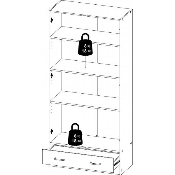 Armoire Space avec 2 portes et 1 tiroir - Chêne Armoire Space avec 2 portes et 1 tiroir - Chêne