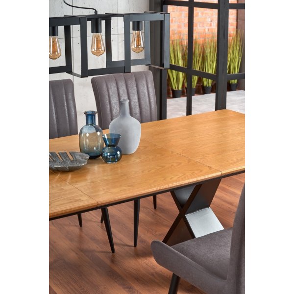 Table à manger extensible Bing 160-220 cm - Chêne/noir Table à manger extensible Bing 160-220 cm - Chêne/noir