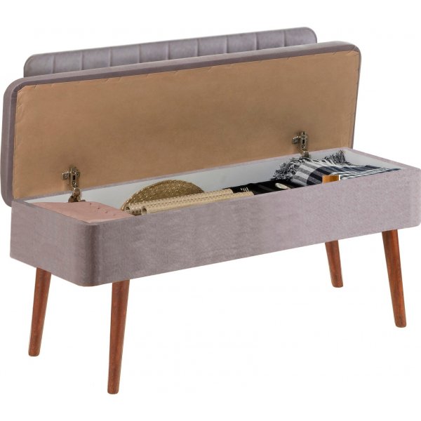 Vina sittbnk med ryggstd - Valnt/gr