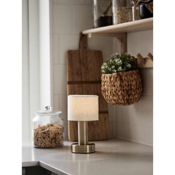 Tiara oplaadbare tafellamp - Antiek messing - 24 cm Tiara oplaadbare tafellamp - Antiek messing - 24 cm