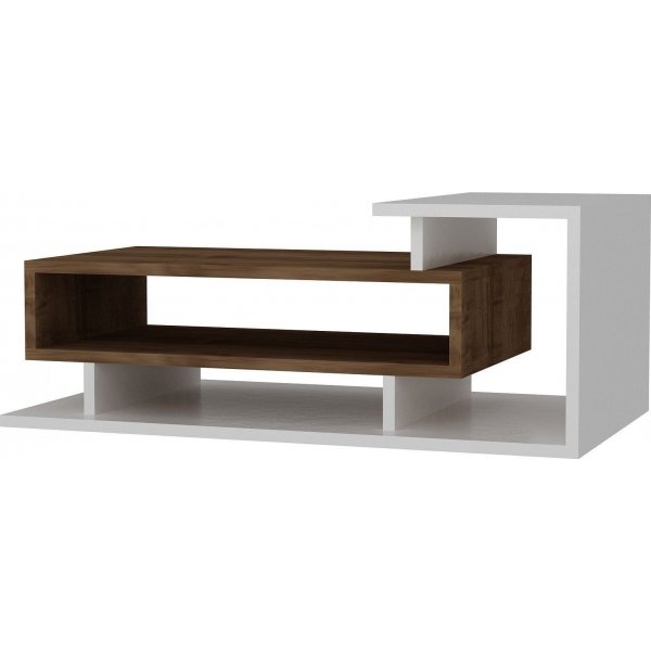 Spring salontafel 90 x 50 cm - Wit/walnoot Spring salontafel 90 x 50 cm - Wit/walnoot