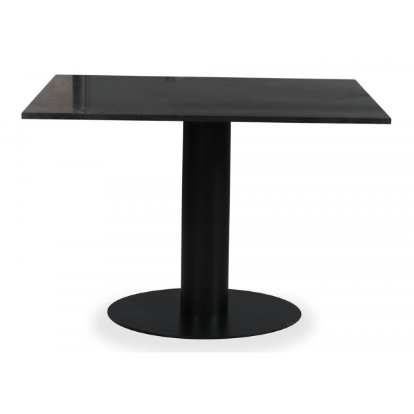 Empire matbord - Granit 90x90 cm / Svart metallfot