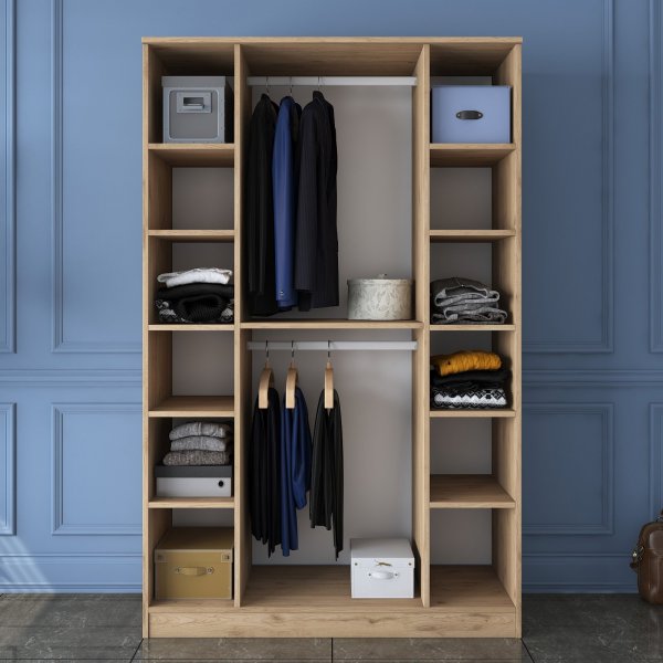 Baden garderob 16 - Valnt/vit