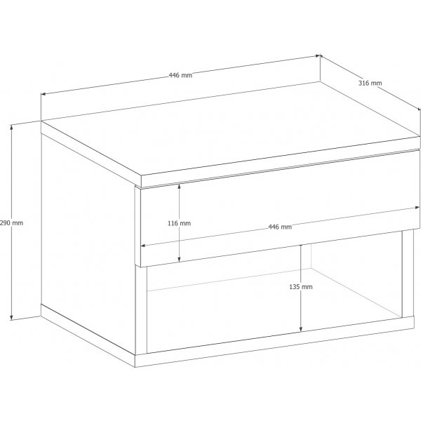 Ribes vägghängt sängbord - Vit Ribes vägghängt sängbord - Vit