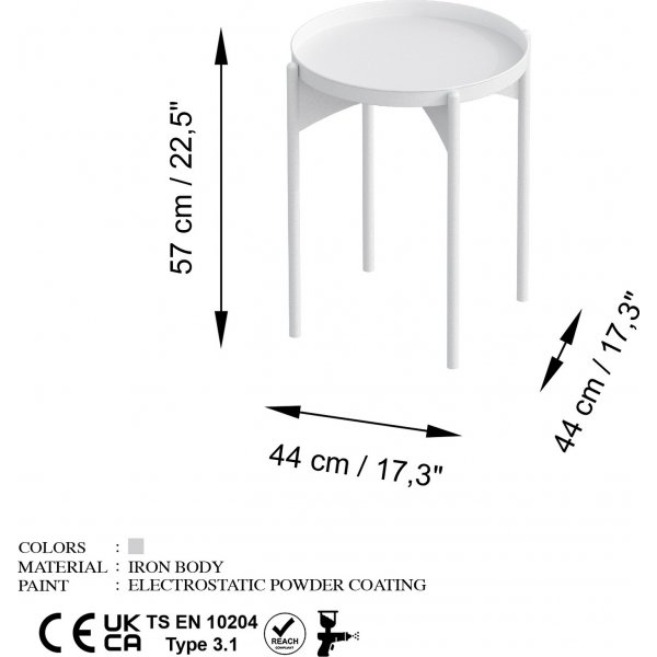 Vela soffbord Ø44 cm - Vit Vela soffbord Ø44 cm - Vit