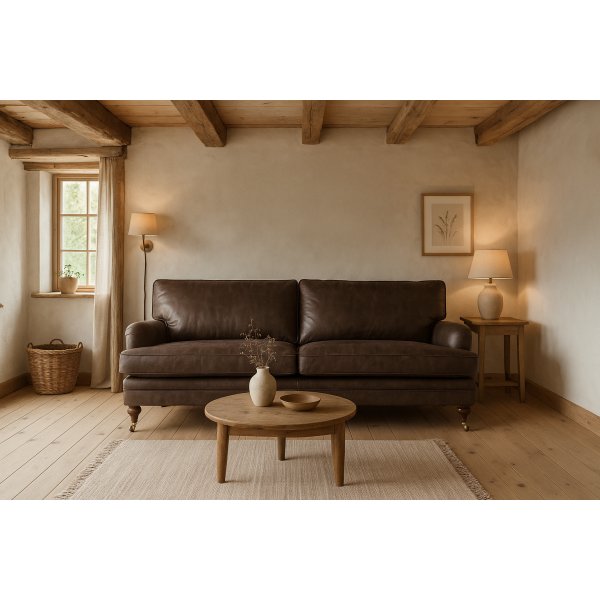 Soffa Howard London Premium 225 cm - Mörk gråbrun (läderimitaion) Soffa Howard London Premium 225 cm - Mörk gråbrun (läderimitaion)