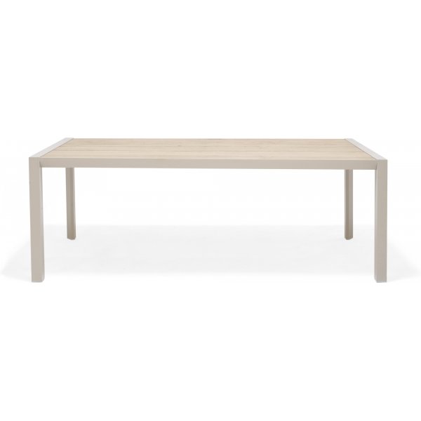 Urbanite eetgroep met eettafel 207 cm en 6 stapelbare eetkamerstoelen - Beige Urbanite eetgroep met eettafel 207 cm en 6 stapelbare eetkamerstoelen - Beige