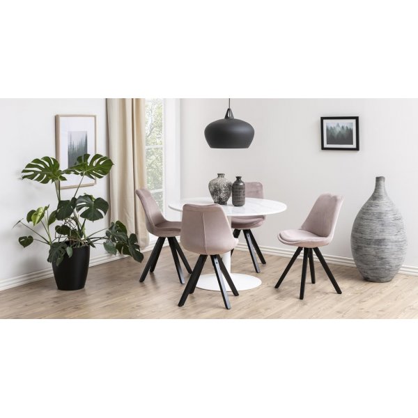 Tarifa marmor matbord Ø110 cm - Vit marmor Tarifa marmor matbord Ø110 cm - Vit marmor
