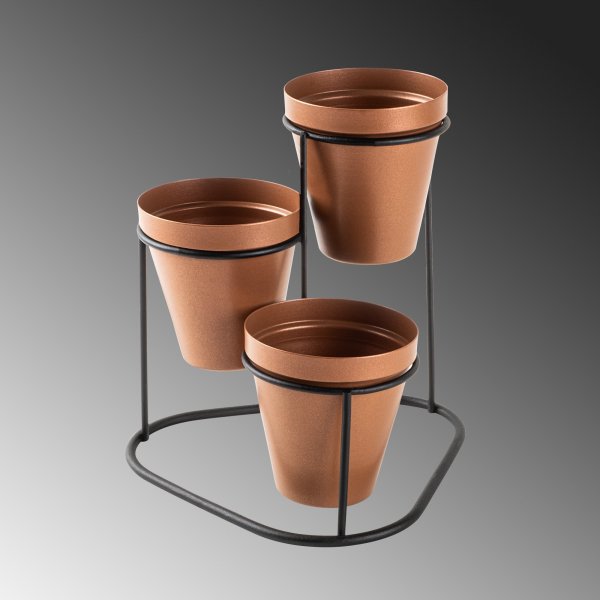 Plato 14 pots - Cuivre/noir