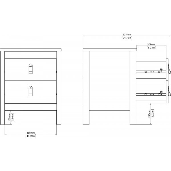 Nachtkastje Madrid - Wit