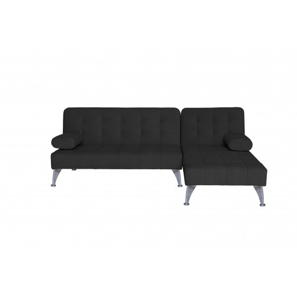 Divansoffa med bäddfunktion svart sammet - Neptun Divansoffa med bäddfunktion svart sammet - Neptun