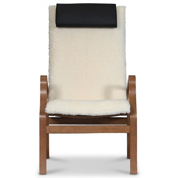 Lammet fåtölj i fårskinn scandinavian moonlight - Brunbetsad ek Lammet fåtölj i fårskinn scandinavian moonlight - Brunbetsad ek