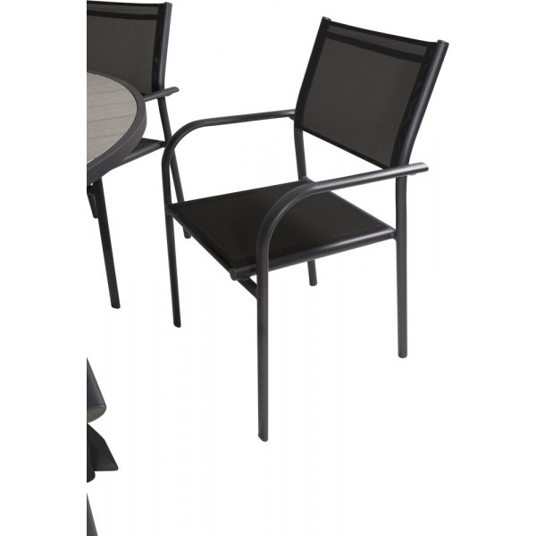 Parma utematgrupp med 6 st Santorini stolar - Svart/Gr