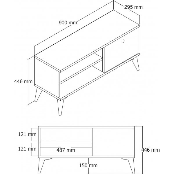 Retro TV-bänk 90 cm - Ek Retro TV-bänk 90 cm - Ek