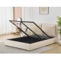 Sngram lyx med frvaring inklusive snggavel 160 x 200 cm - Beige